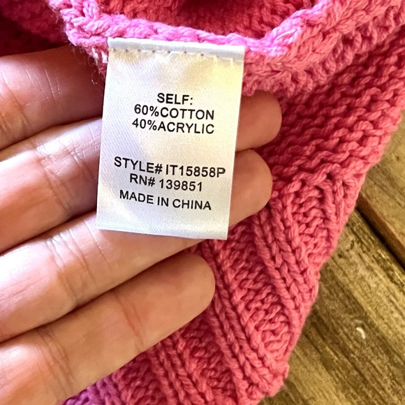 NWT,Anthro’s Oddy,Pink & Red Striped Oversized Sweater,Soft, Strechy, Size 1X - Picture 5 of 13